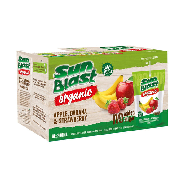 Sun Blast 100% Apple Banana & Strawberry Juice Drink 200ml (highest price)