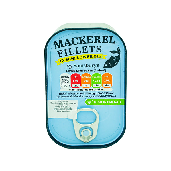 Sainsburys Mackerel Fillet In Sunflower Oil 125g