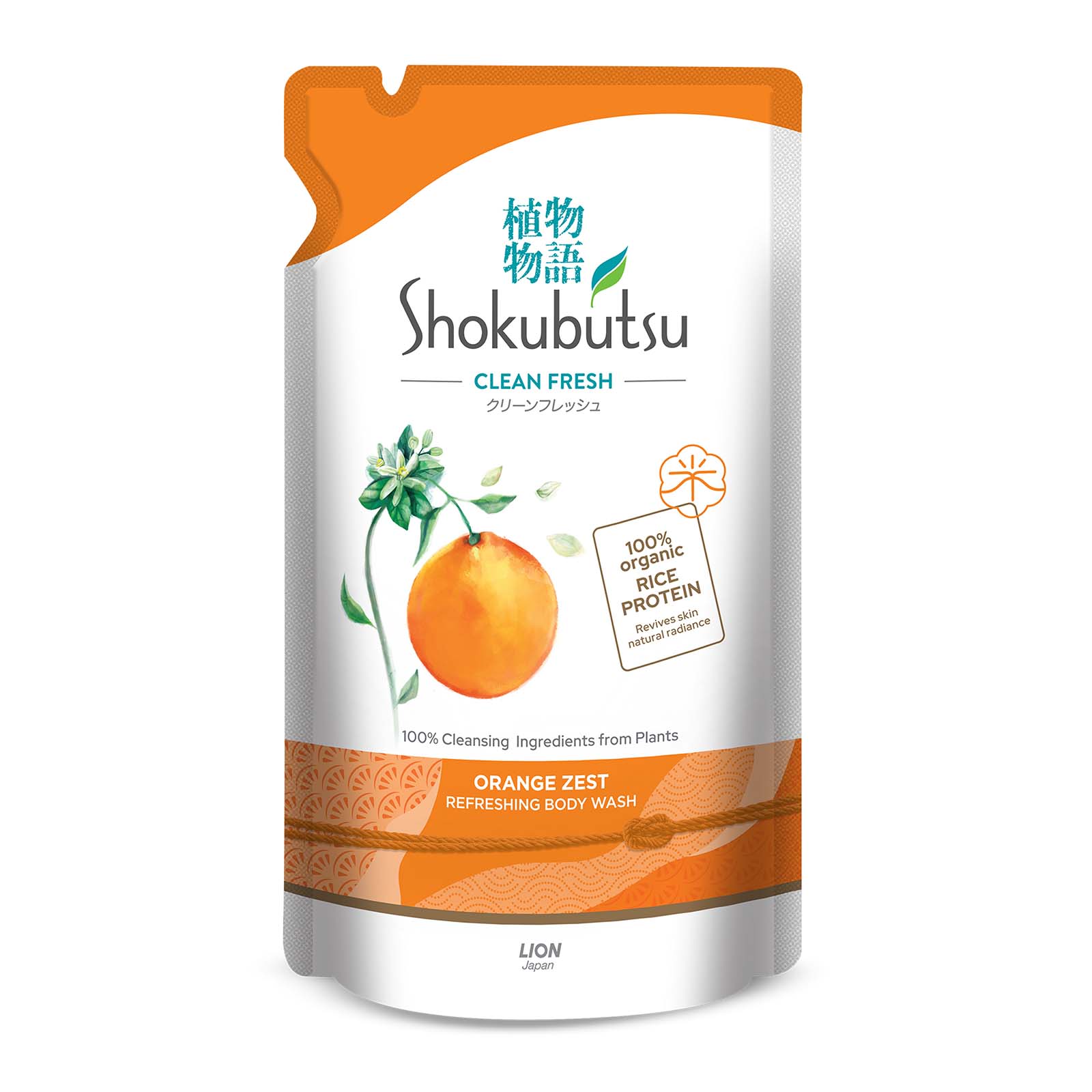 Shokubutsu Orange Zest Refreshing Body Wash Refill 500g