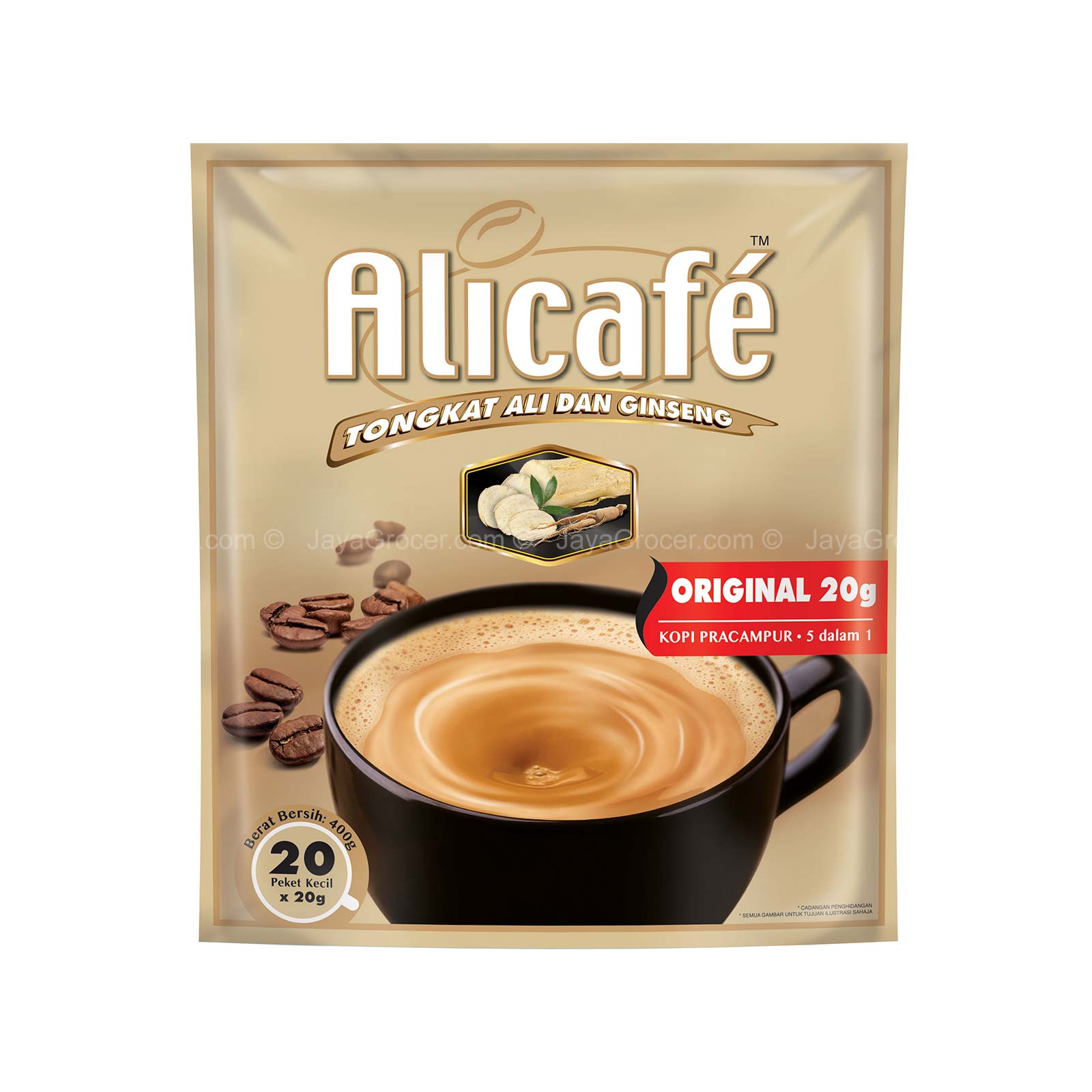 Power Root Alicafe 5 in 1 Tongkat Ali & Ginseng Premix 20g x 20