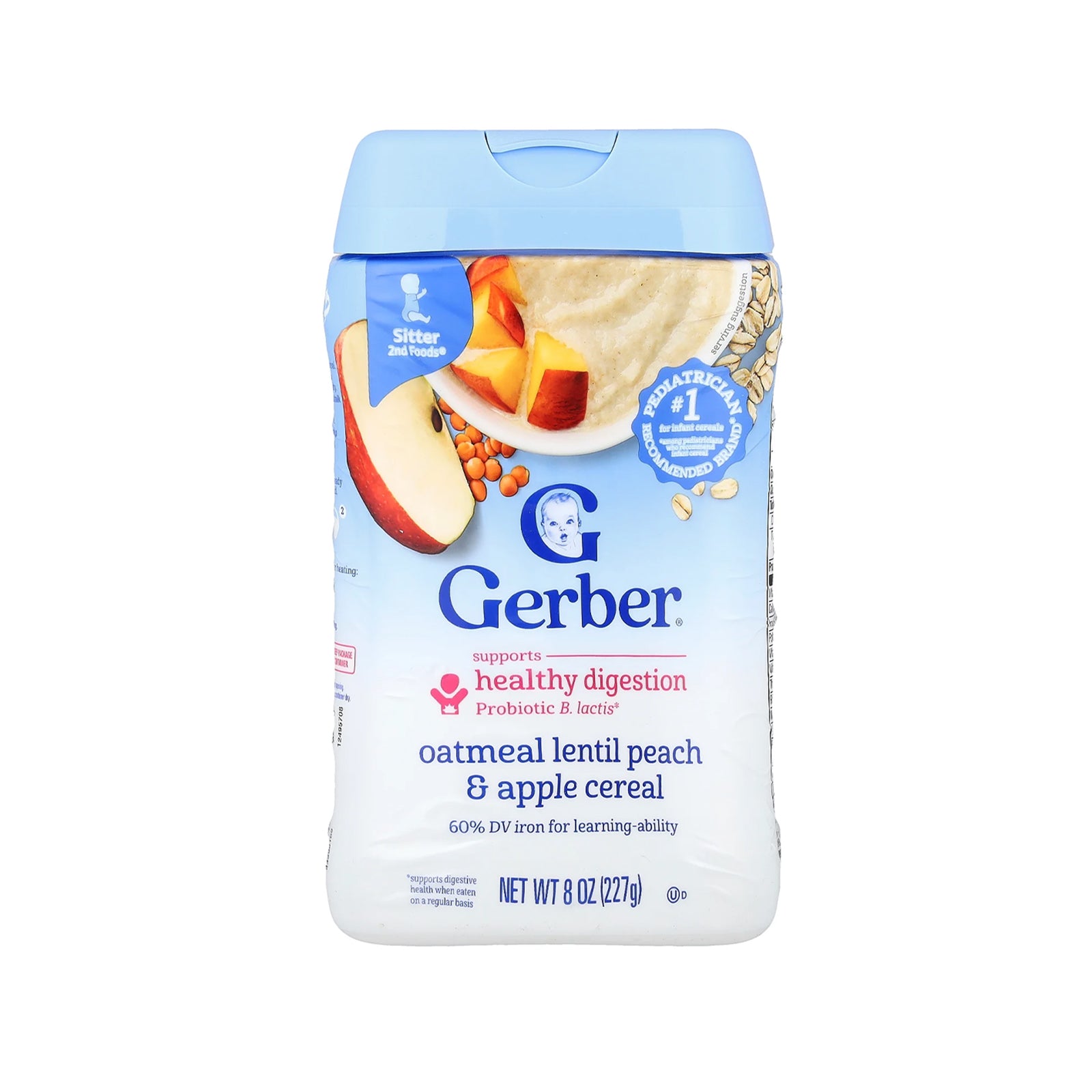 Gerber 2nd Foods Probiotic Oatmeal Peach Apple Baby Cereal 227g