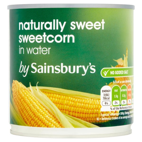 Sainsburys Natural Sweet Sweetcorn 325g (highest price)